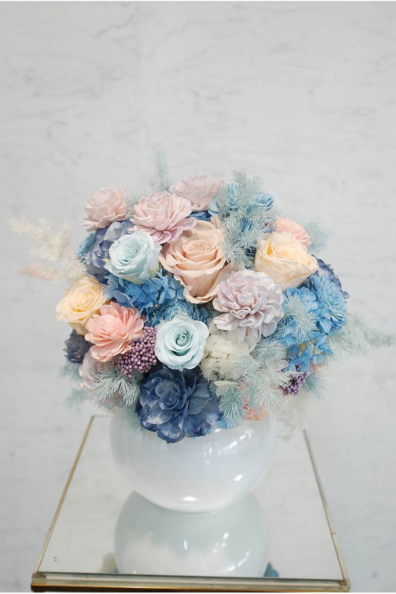 豐盛永生不凋盆花Lush Preserved Flower Arrangement